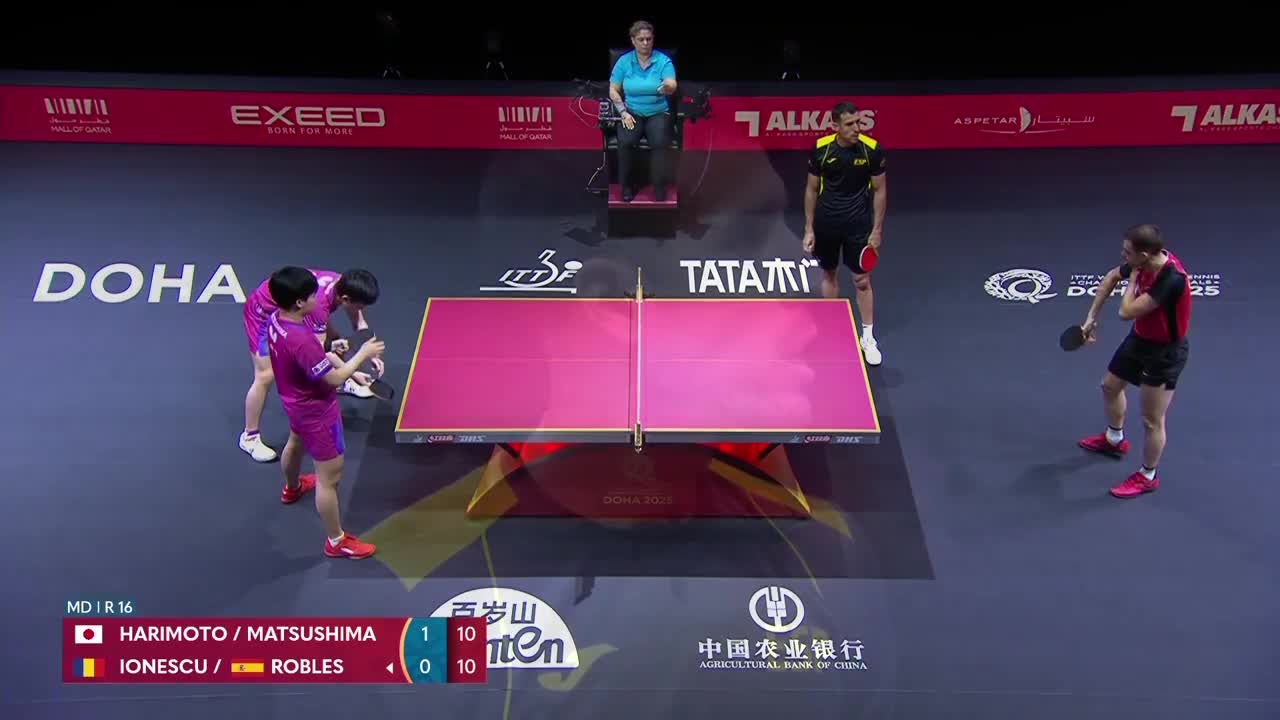 Campionatele Mondiale de Tenis de masă | Doha 2025: Tomokazu Harimoto/Sora Matsushima vs. Ovidiu Ionescu/Alvaro Robles