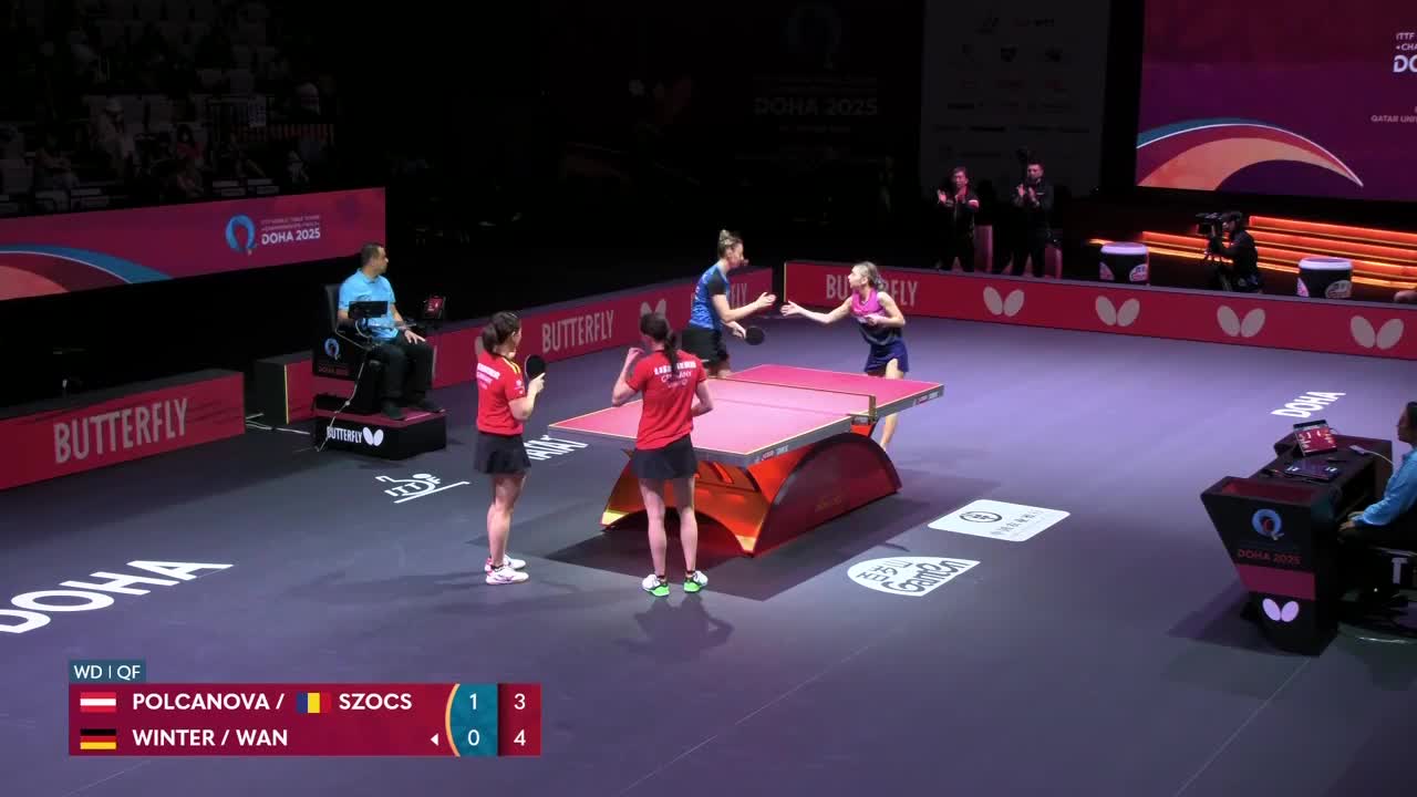 Campionatele Mondiale de Tenis de masă | Doha 2025: Bernadette Szocs/Sofia Polcanova vs. Sabine Winter/Yuan Wan