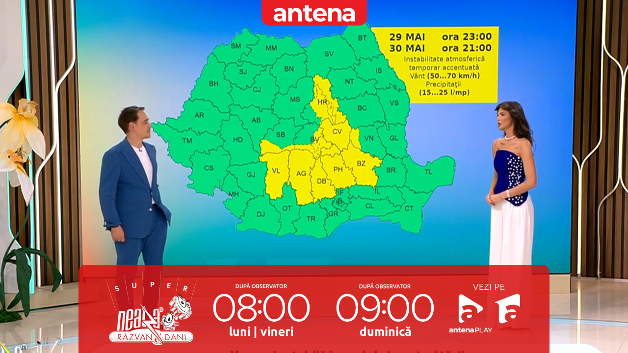 Super Neatza, 30 mai 2025. Prognoza meteo cu Ramona Olaru: Vreme instabilă în sudul și centrul țării