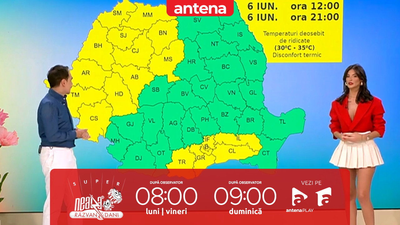 Super Neatza, 6 iunie 2025. Prognoza meteo cu Ramona Olaru: Temperaturile ajung p&acirc;nă la 35 de grade