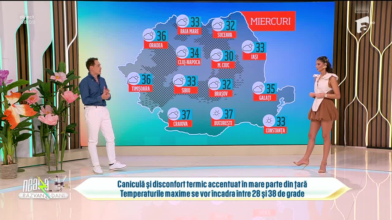 Super Neatza, 25 iunie 2025. Prognoza meteo cu Ramona Olaru: Temperaturile maxime se vor încadra între 28 şi 38 de grade