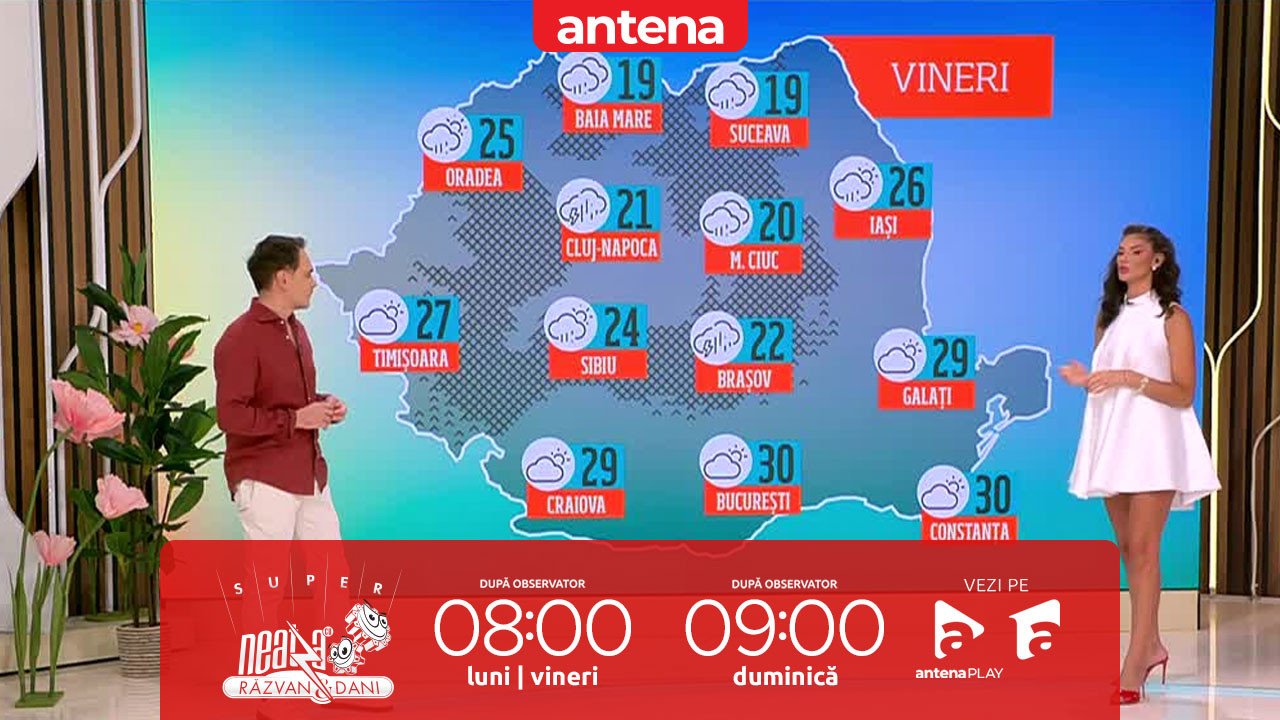 Super Neatza, 18 iulie 2025. Prognoza meteo cu Ramona Olaru: Ploi însemnate în nordul şi centrul țării