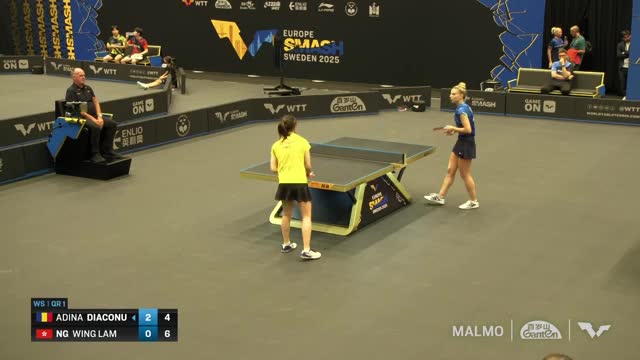 Tenis de masă | WTT Europe Smash - Sweden 2025: Adina Diaconu vs Ng Wing Lam