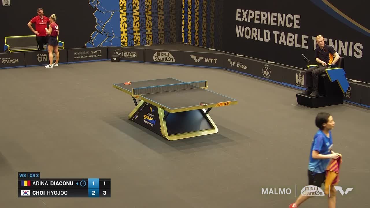 Tenis de masă | WTT Europe Smash - Sweden 2025: Adina Diaconu vs Choi Hyojoo