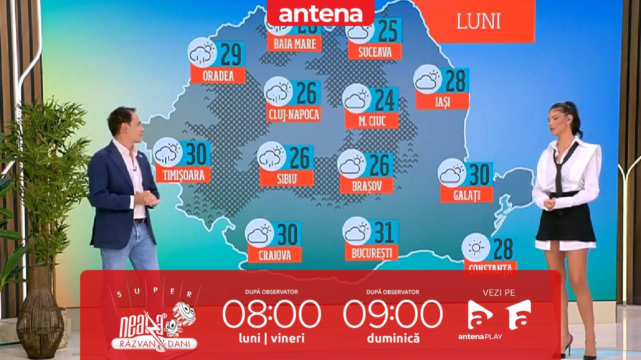 Super Neatza, 8 septembrie 2025. Prognoza meteo cu Ramona Olaru: Temperaturi de p&acirc;nă la 32 de grade