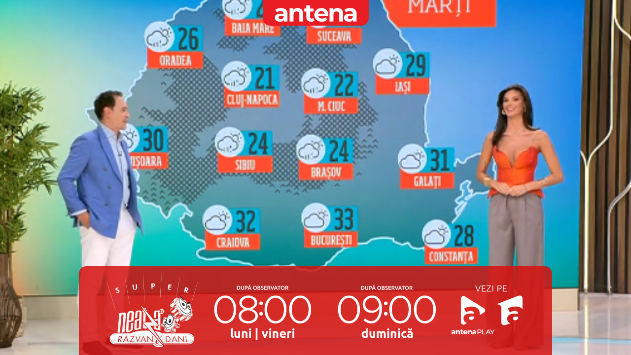 Super Neatza, 9 septembrie 2025. Prognoza meteo cu Ramona Olaru: Ploi slabe și o scădere a temperaturilor &icirc;n nordul și centrul țării