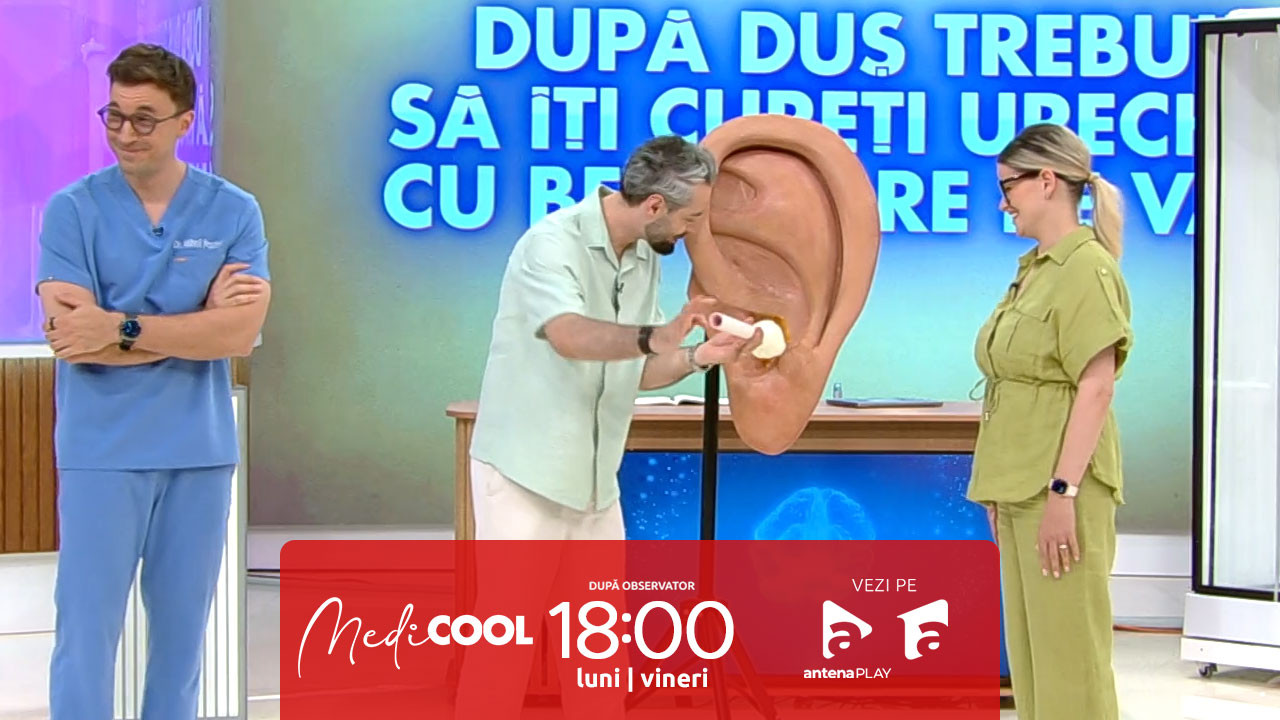Medicool sezonul 9, 16 septembrie 2025. Mit sau adevăr. Este bine sa ne curățăm urechile cu beţişoare?