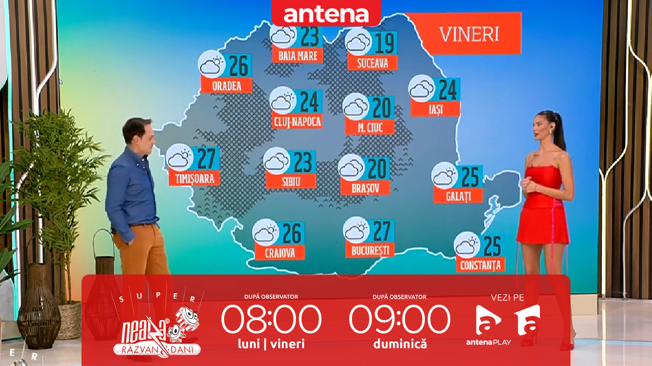 Super Neatza, 19 septembrie 2025. Prognoza meteo cu Ramona Olaru: Cer variabil, cu &icirc;nnorări temporare &icirc;n estul și centrul țării