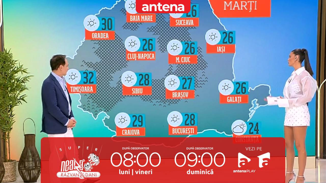 Super Neatza, 23 septembrie 2025. Prognoza meteo cu Ramona Olaru: Vreme &icirc;nsorită &icirc;n toată țara