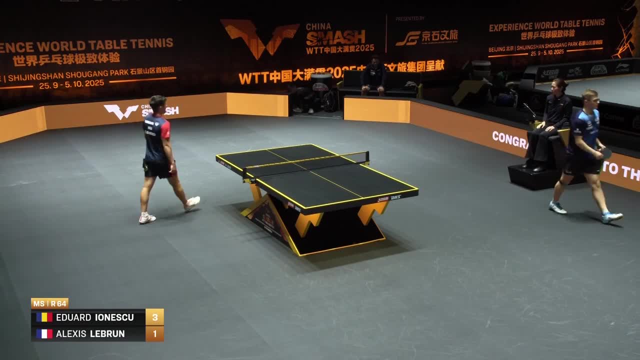 Tenis de masă | WTT China Smash 2025: Eduard Ionescu vs. Alexis Lebrun