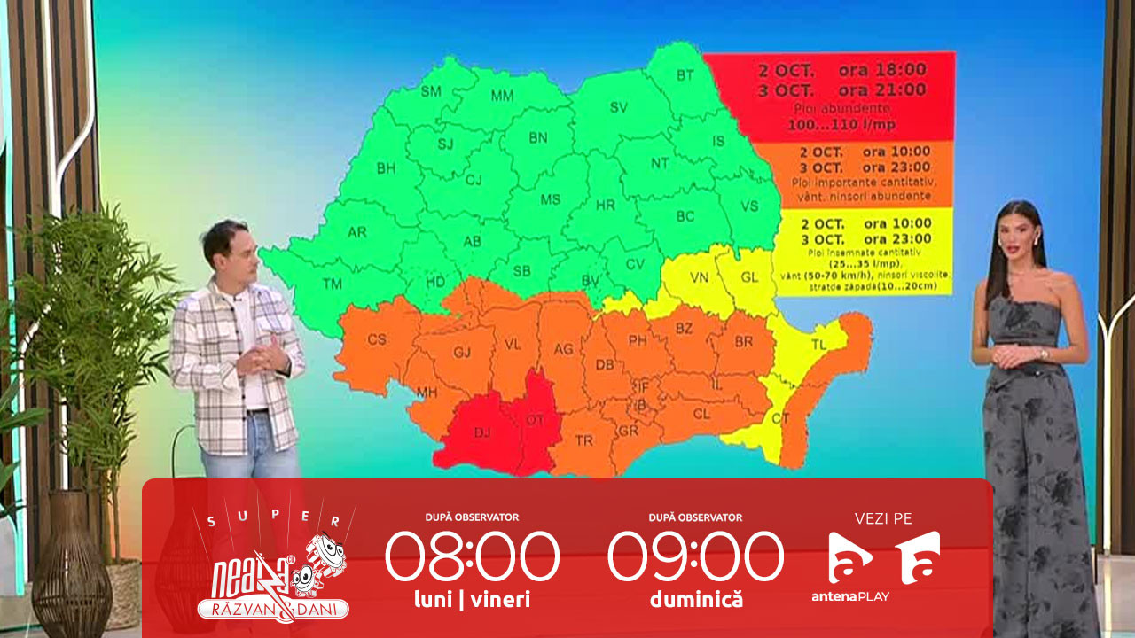 Super Neatza, 3 octombrie 2025. Prognoza meteo cu Ramona Olaru: Vreme foarte rece &icirc;n mare parte din țară