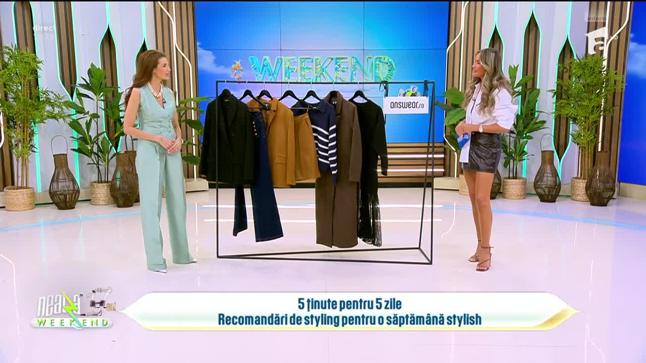 Neatza de Weekend, 5 octombrie 2025. Fashion Tips by Ellida Toma: Recomandări de outfit-uri pentru o &icirc;ntreagă săptăm&acirc;nă