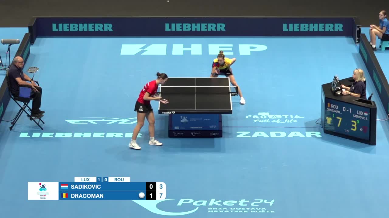 Campionatul European de tenis de masă pe echipe | Zadar 2025: Enisa Sadikovic vs. Andreea Dragoman