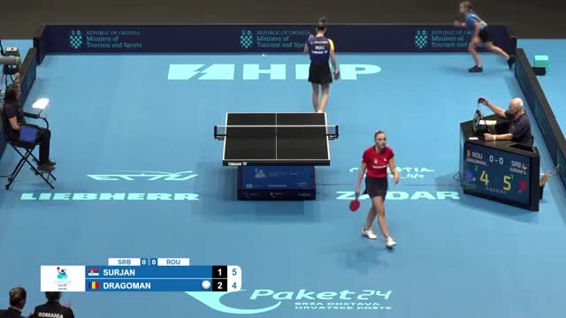 Campionatul European de tenis de masă pe echipe | Zadar 2025: Andreea Dragoman vs. Sabina Surjan