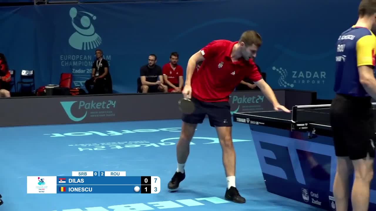 Campionatul European de tenis de masă pe echipe | Zadar 2025: Nemanja Dilas vs. Ovidiu Ionescu