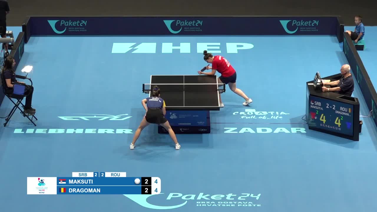 Campionatul European de tenis de masă pe echipe | Zadar 2025: Aneta Maksuti vs. Andreea Dragoman