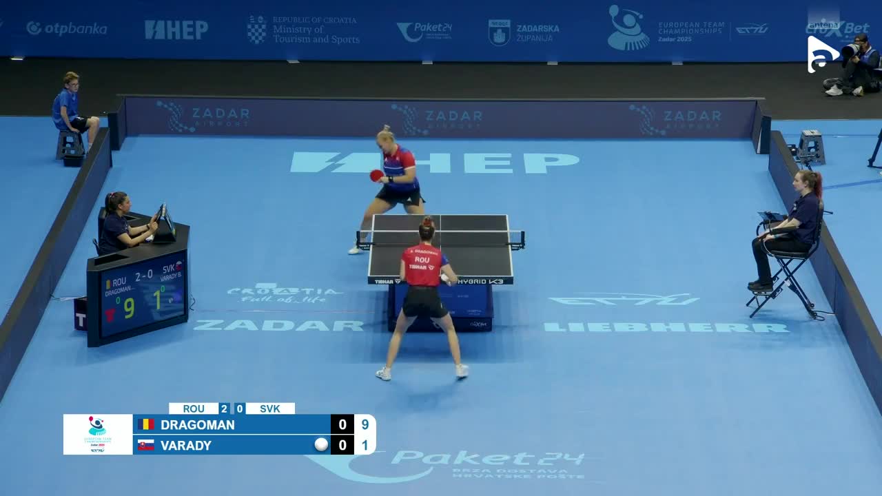 Campionatul European de tenis de masă pe echipe | Zadar 2025: Andreea Dragoman vs. Barbora Varady