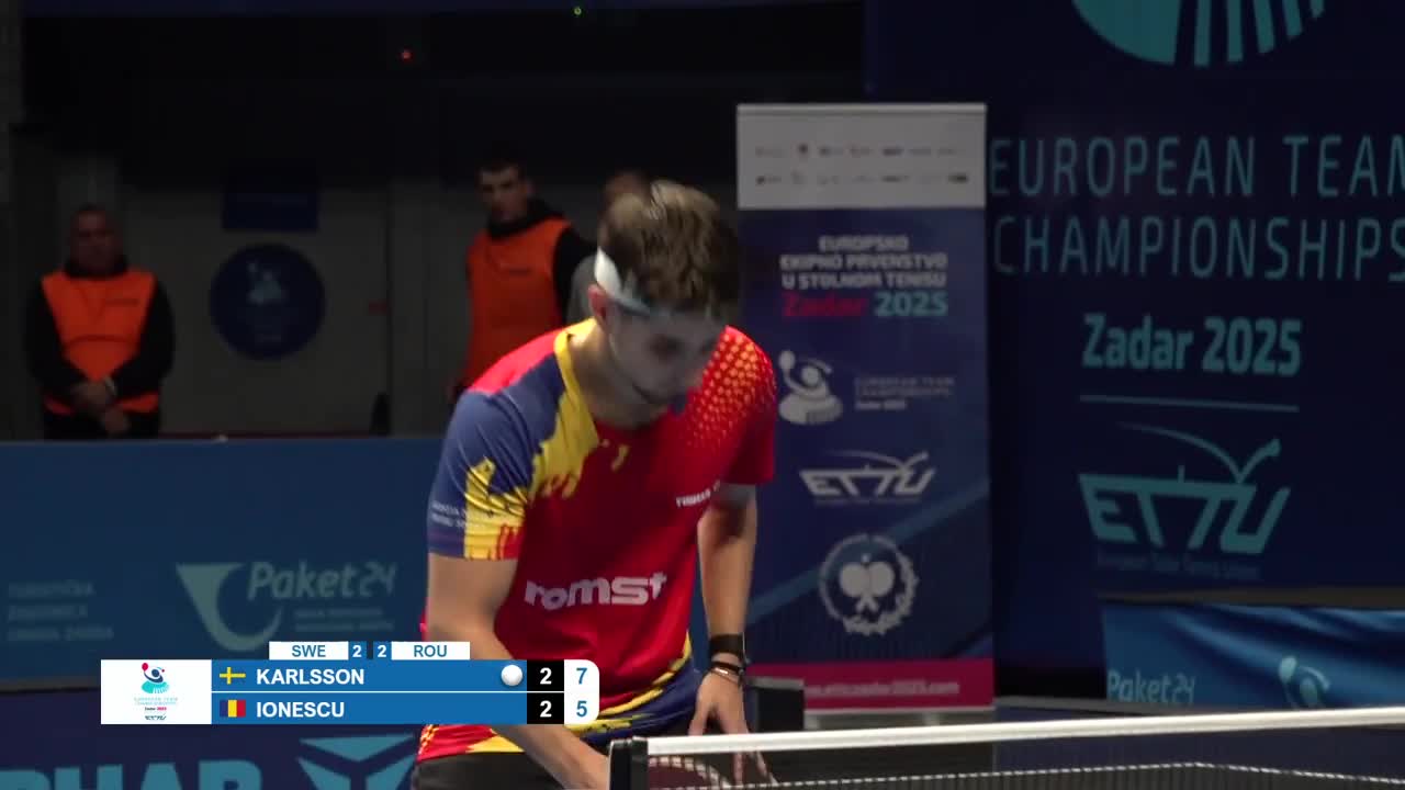 Campionatul European de tenis de masă pe echipe | Zadar 2025: Kristian Karlsson vs. Eduard Ionescu