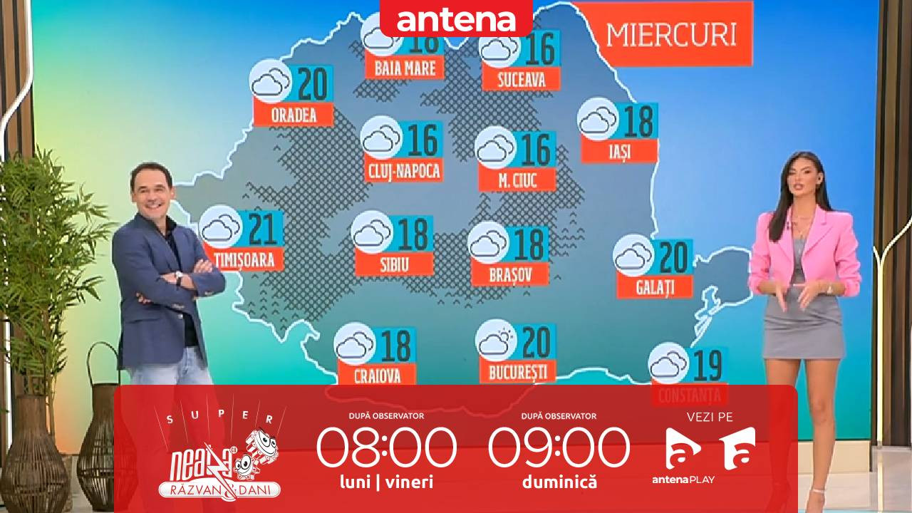 Super Neatza, 22 octombrie 2025. Prognoza meteo cu Ramona Olaru: Vreme mai caldă, dar cu înnorări