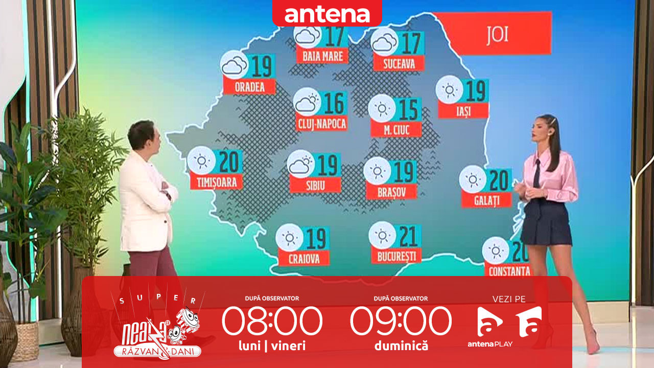 Super Neatza, 28 octombrie 2025. Prognoza meteo cu Ramona Olaru: Temperaturile maxime se vor încadra între 8 şi 18 grade