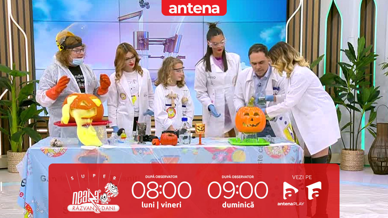 Super Neatza, 31 octombrie 2025. Profesorii Trăsniți și experiementul cu dovleacul de Halloween