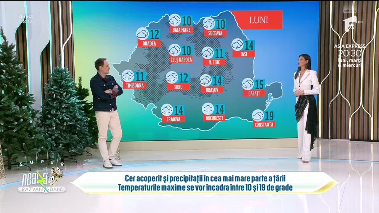 Super Neatza, 10 noiembrie  2025. Prognoza meteo cu Ramona Olaru: Temperaturile maxime se vor încadra între 10 şi 19 de grade