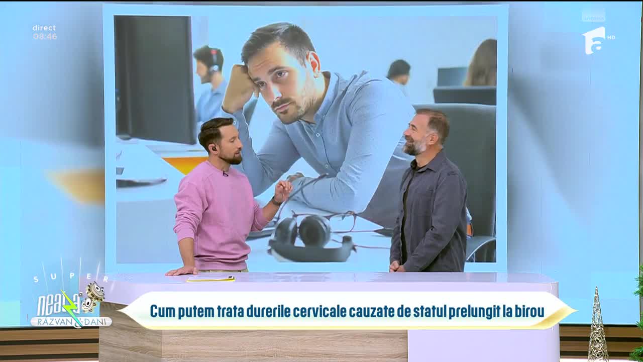 Super Neatza, 12 noiembrie 2025. Cum putem trata durerile cervicale cauzate de statul prelungit la birou