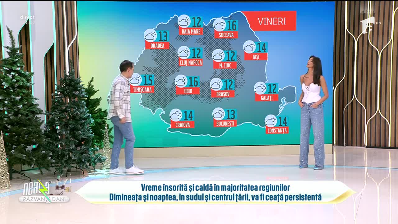 Super Neatza, 14 noiembrie  2025. Prognoza meteo cu Ramona Olaru: Vremea însorită și caldă în majoritatea regiunilor