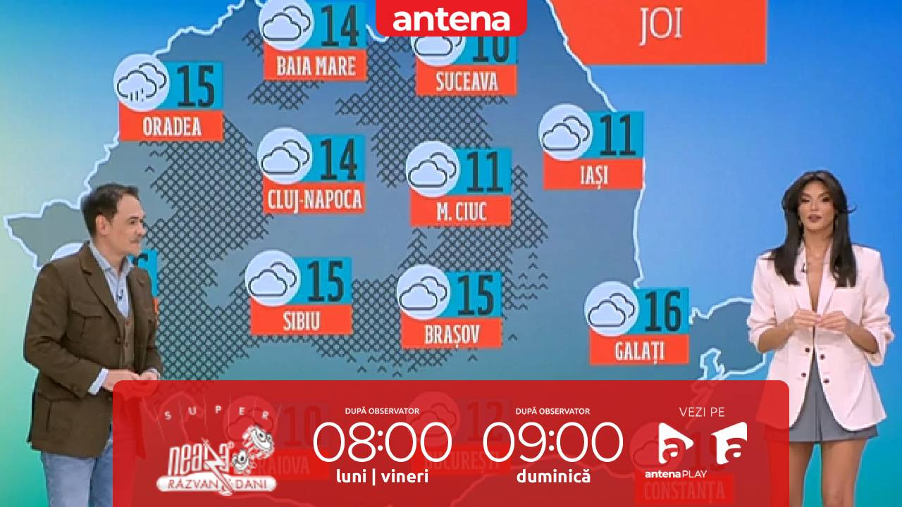 Super Neatza, 20 noiembrie 2025. Prognoza meteo cu Ramona Olaru: Maxime termice de până la 20 de grade