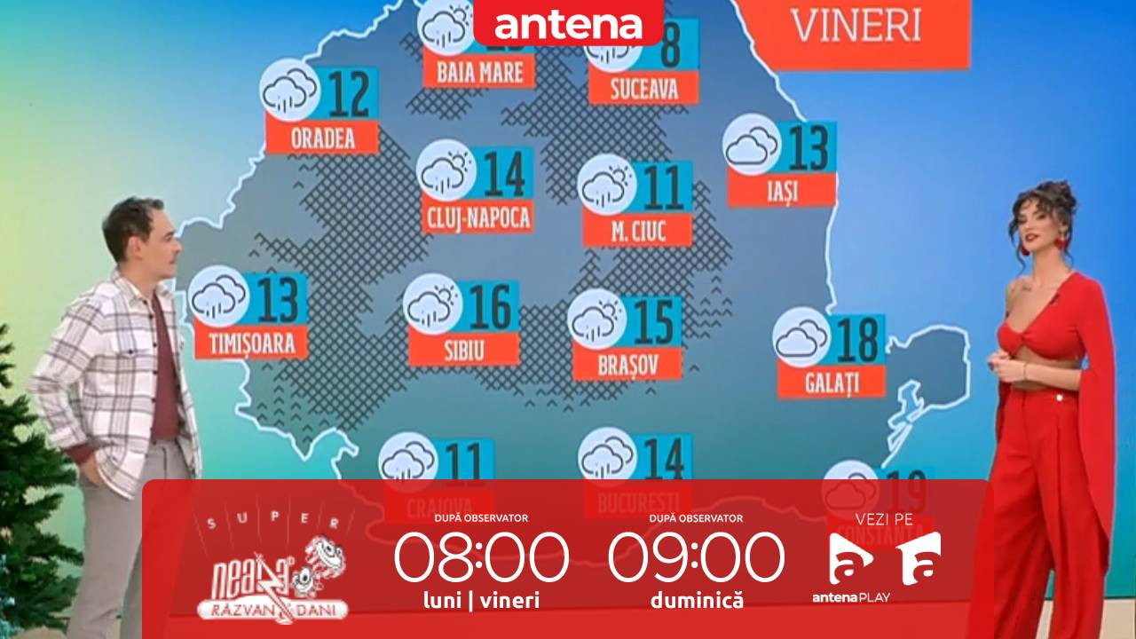 Super Neatza, 21 noiembrie 2025. Prognoza meteo cu Ramona Olaru: Cer acoperit și ploi în mare parte din țară!