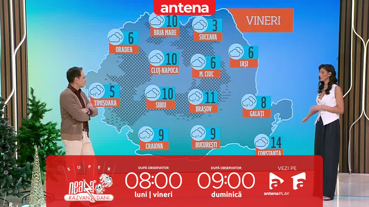 Super Neatza, 26 noiembrie 2025. Prognoza meteo cu Ramona Olaru: Temperaturile maxime se vor încadra între 9 şi 19 grade