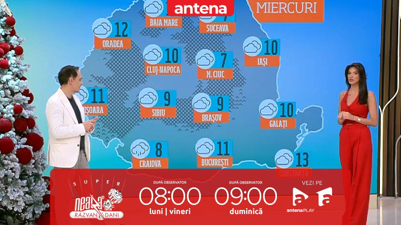Super Neatza, 3 decembrie 2025. Prognoza meteo cu Ramona Olaru: Temperaturi între 7 și 13 grade