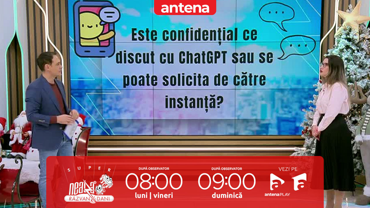 Super Neatza, 10 decembrie 2025. Ce se întâmplă cu conversaţiile noastre cu ChatGPT în instanță