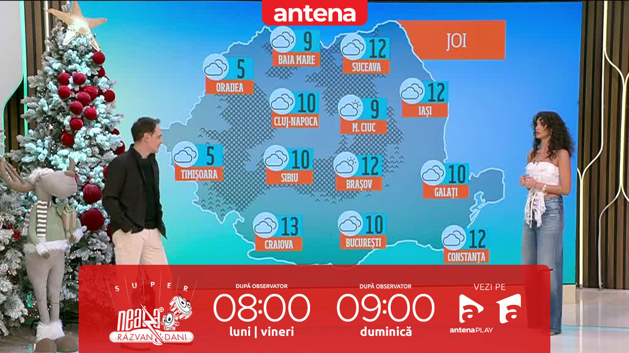 Super Neatza, 11 decembrie 2025. Prognoza meteo cu Ramona Olaru: Temperaturile maxime vor fi cuprinse între 5 şi 12 grade