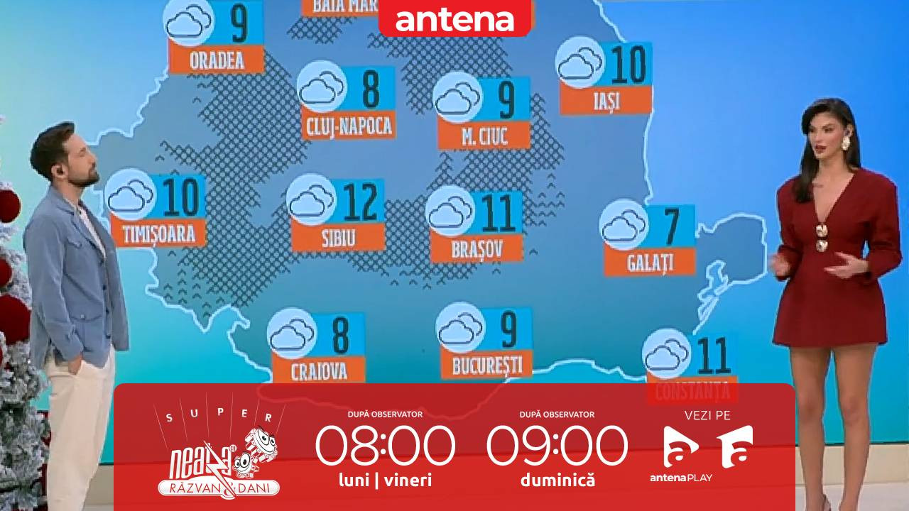 Super Neatza, 18 decembrie 2025. Prognoza meteo cu Ramona Olaru: Maxime termice &icirc;ntre 4 și 13 grade
