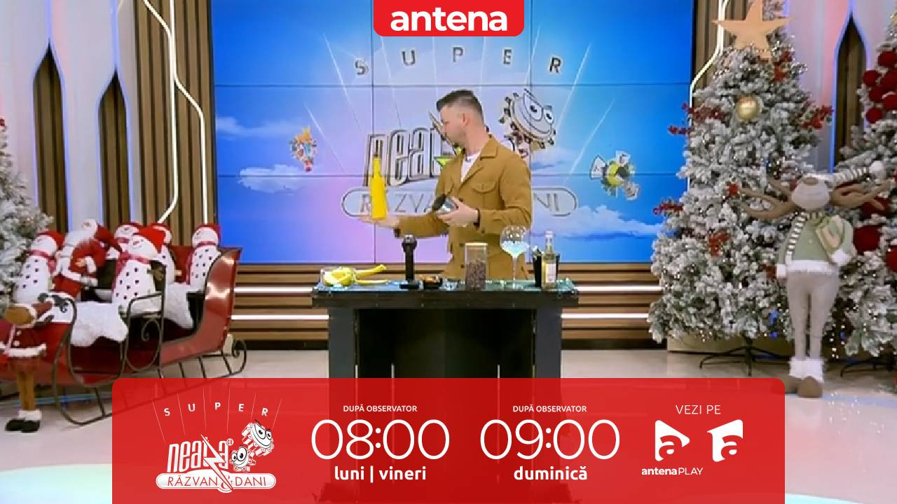 Super Neatza, 19 decembrie 2025. Luca Valentin, show spectaculos de Flair Bartending. Cocktailul vedetă al sărbătorilor