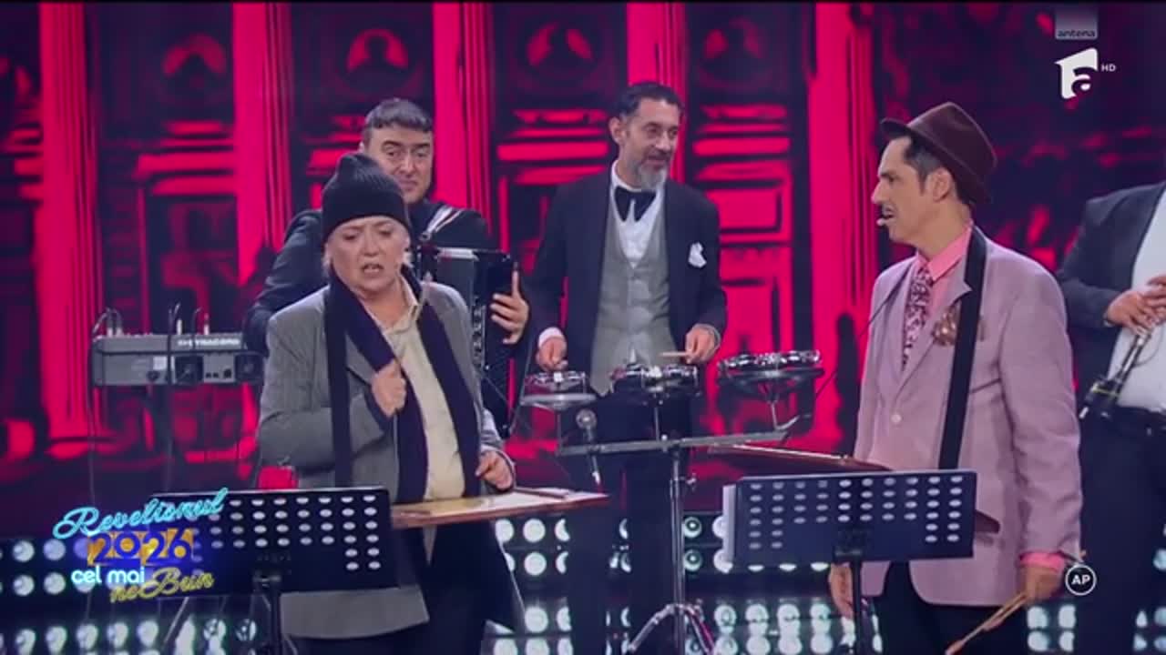 Revelionul cel mai neBUN 2026! Ștefan Bănică și Emilia Popescu c&acirc;ntă piesa Bonsoir Couplet