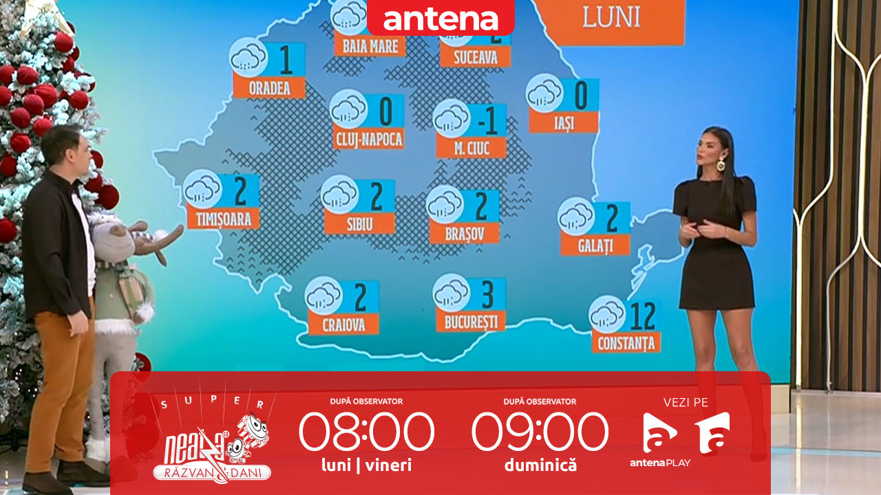 Super Neatza, 5 ianuarie 2026. Prognoza meteo cu Ramona Olaru: Ninsori, ploi şi intensificări ale v&acirc;ntului