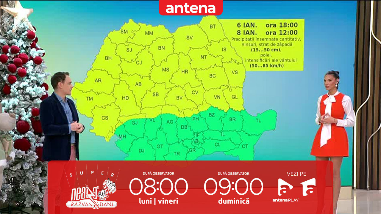 Super Neatza, 7 ianuarie 2026. Prognoza meteo cu Ramona Olaru: Cod galben de ninsori &icirc;n mare parte din țară!