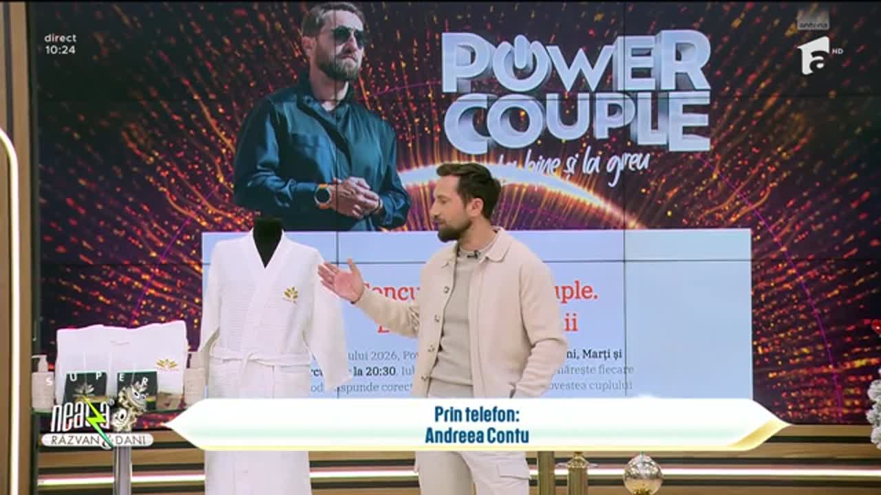 Super Neatza, 12 ianuarie 2026. Concursul &bdquo;Power Couple. La bine și la premii!&rdquo;. Ce a c&acirc;știgat Andreea Contu