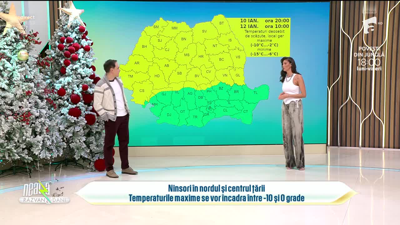 Super Neatza, 12 ianuarie 2026. Prognoza meteo cu Ramona Olaru: Ninsori &icirc;n nordul și centrul țării