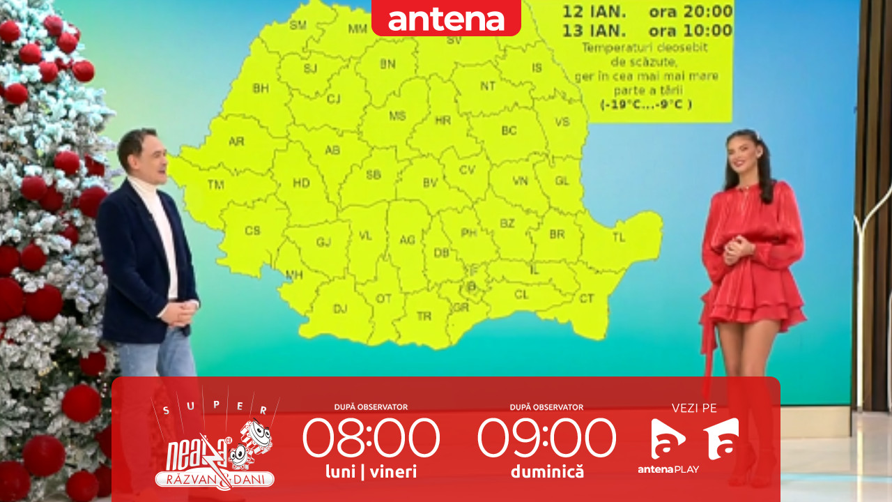 Super Neatza, 13 ianuarie 2026. Prognoza meteo cu Ramona Olaru: Vreme deosebit de rece, cu minime de p&acirc;nă la -19 grade