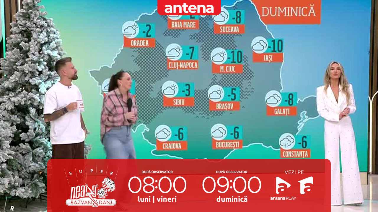 Neatza de Weekend, 18 ianuarie 2026. Prognoza meteo cu Flavia Mihășan: Temperaturi negative &icirc;n toată țara