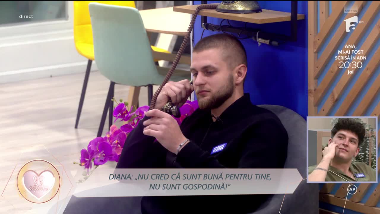 Mireasa sezonul 12, 20 ianuarie 2026. Diana, destăinuiri &icirc;n fața lui Dorian și a lui George: Sunt puțin stresată!