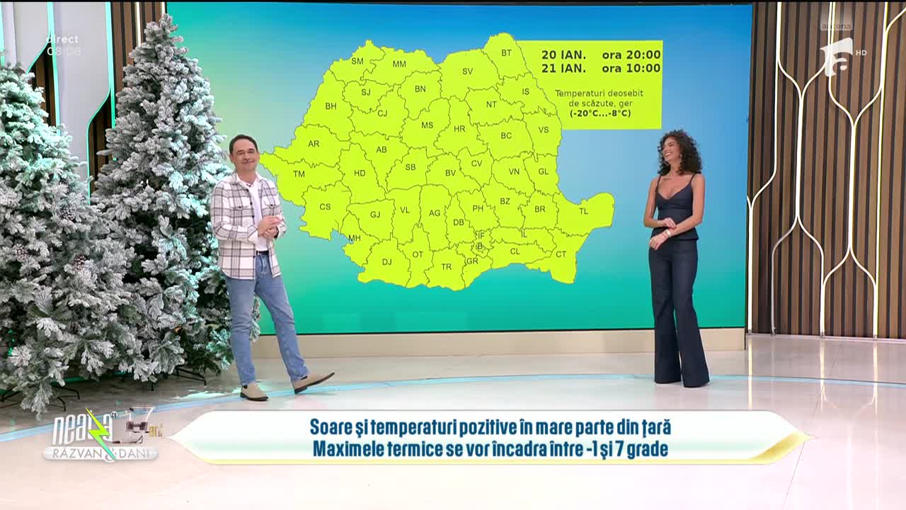 Super Neatza, 21 ianuarie 2026. Prognoza meteo cu Ramona Olaru: Soare și temperaturi pozitive &icirc;n mare parte din țară