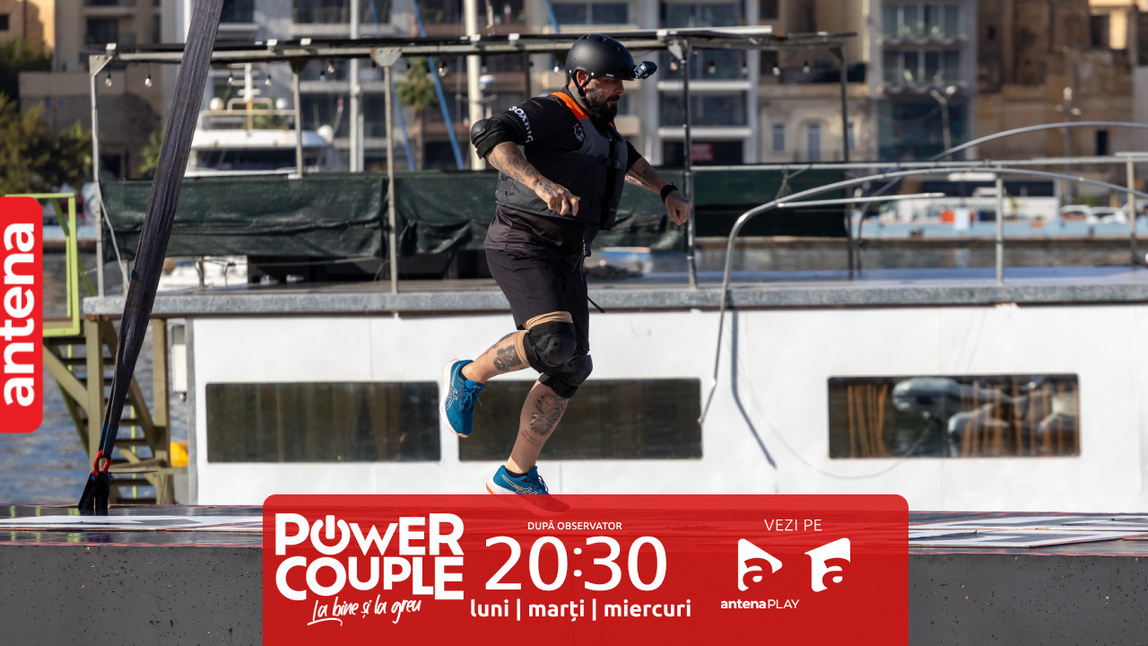 Power Couple Rom&acirc;nia, 26 ianuarie 2026. Amintiri din copilărie, o probă inedită! Cum s-a descurcat Cătălin Zmărăndescu la Șotron pe apă