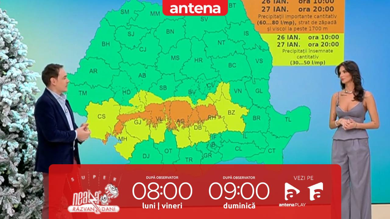 Super Neatza, 27 ianuarie 2026. Prognoza meteo cu Ramona Olaru: Temperaturi p&acirc;nă la 12 grade