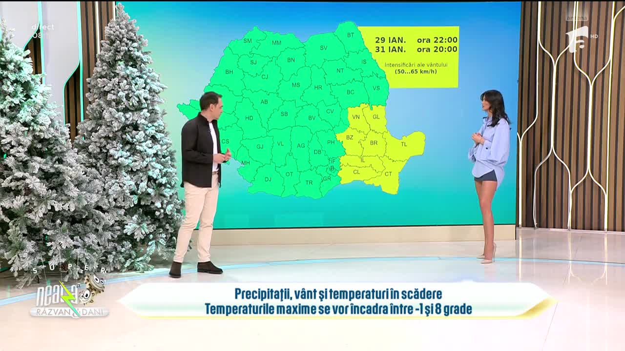 Super Neatza, 30 ianuarie 2026. Prognoza meteo cu Ramona Olaru: Temperaturi maxime &icirc;ntre -1 și 8 grade