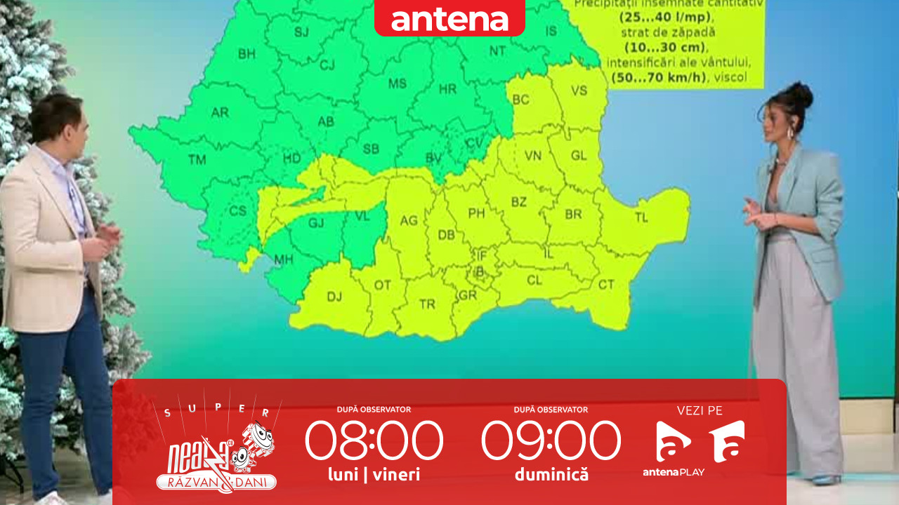 Super Neatza, 17 februarie 2026. Prognoza meteo cu Ramona Olaru: Ploi, ninsori şi intensificări ale v&acirc;ntului &icirc;n jumătate de țară