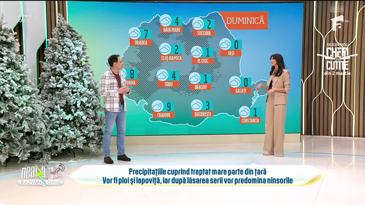Super Neatza, 20 februarie 2026. Prognoza meteo cu Ramona Olaru: Precipitaţiile cuprind treptat mare parte din țară